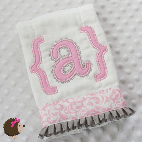 Burp Cloth - Pink & Gray - { initial }