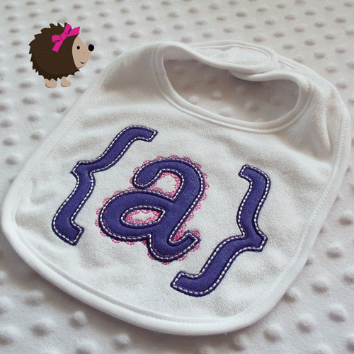 Bib - Hot Pink & Purple - { initial }