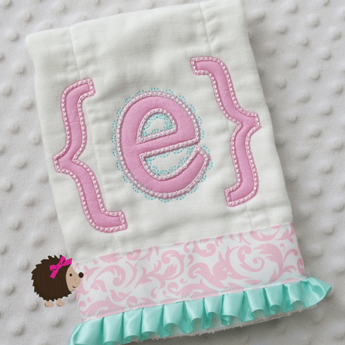 Burp Cloth - Pink & Aqua - { initial }