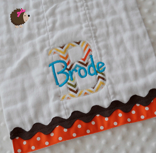 Burp Cloth - Boy Chevron - Initial & Name