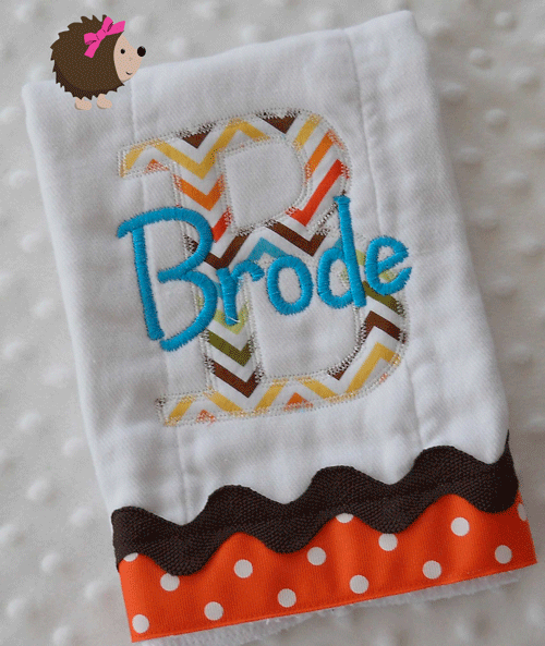 Burp Cloth - Boy Chevron - Initial & Name