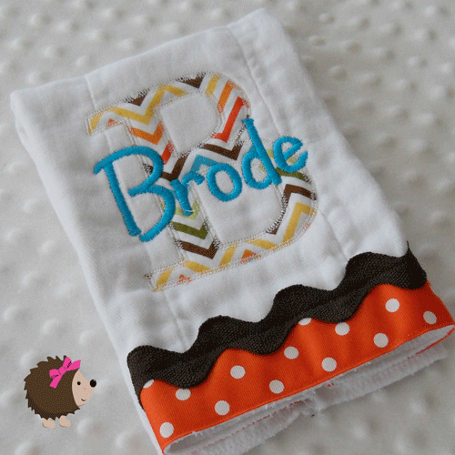 Burp Cloth - Boy Chevron - Initial & Name